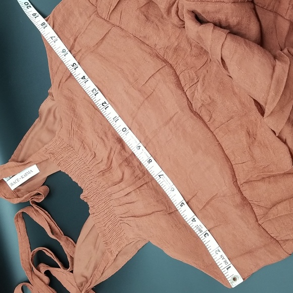 Grace + Karma Large Terracotta Tank with Back Tie Neck Multi Ruffled Midi Dress - Picture 5 of 8